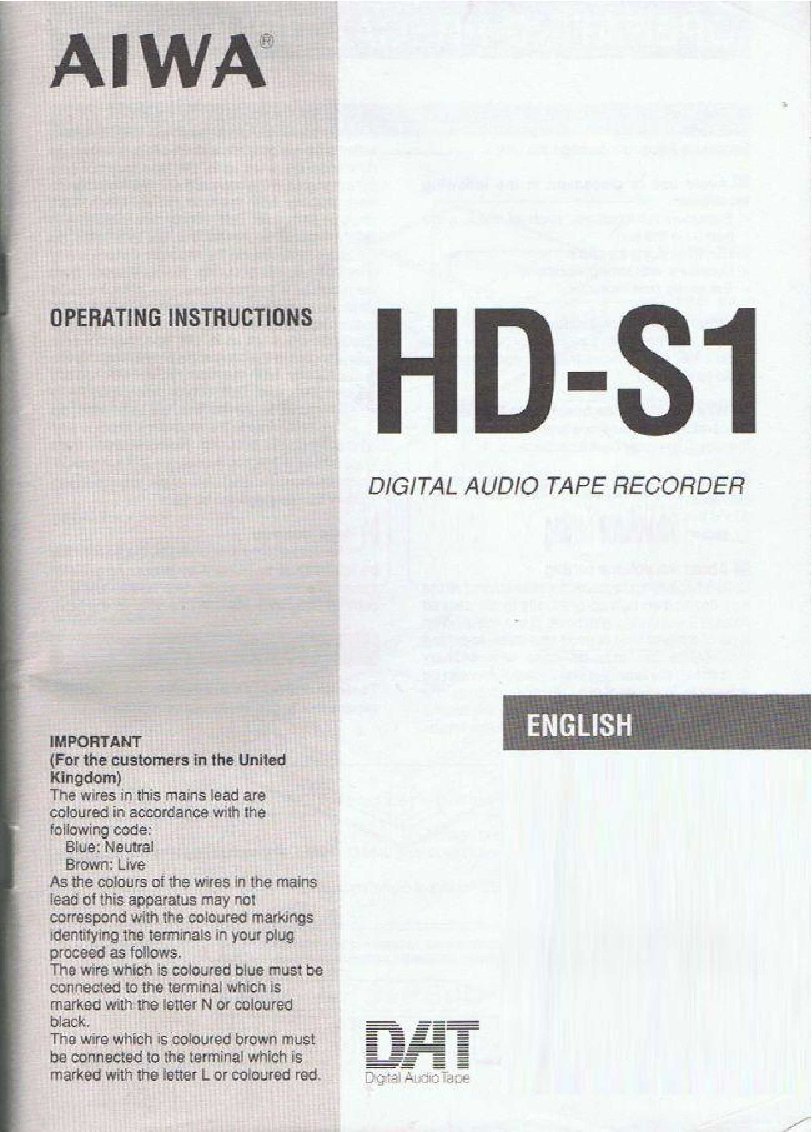 Aiwa HD-S1 User Manual