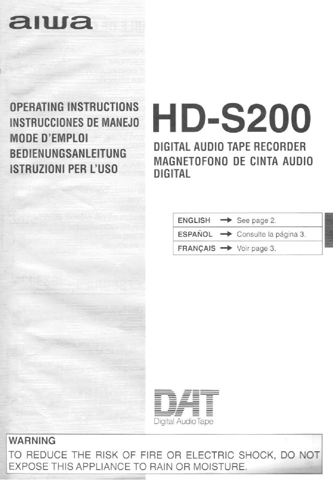 Aiwa HD-S200 User Manual