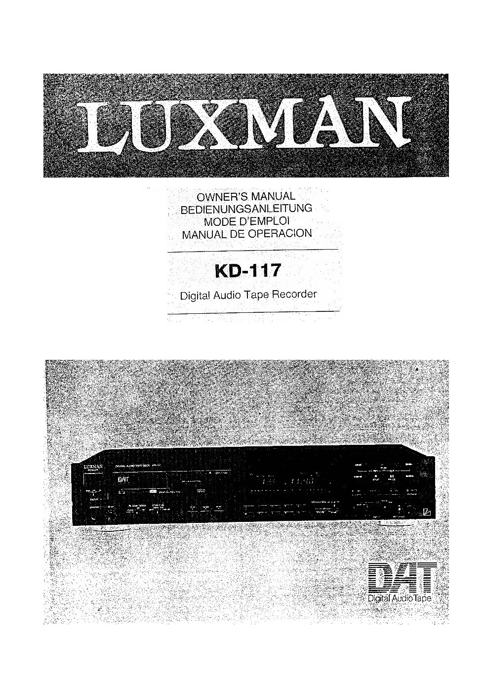 Luxman KD-117 User Manual