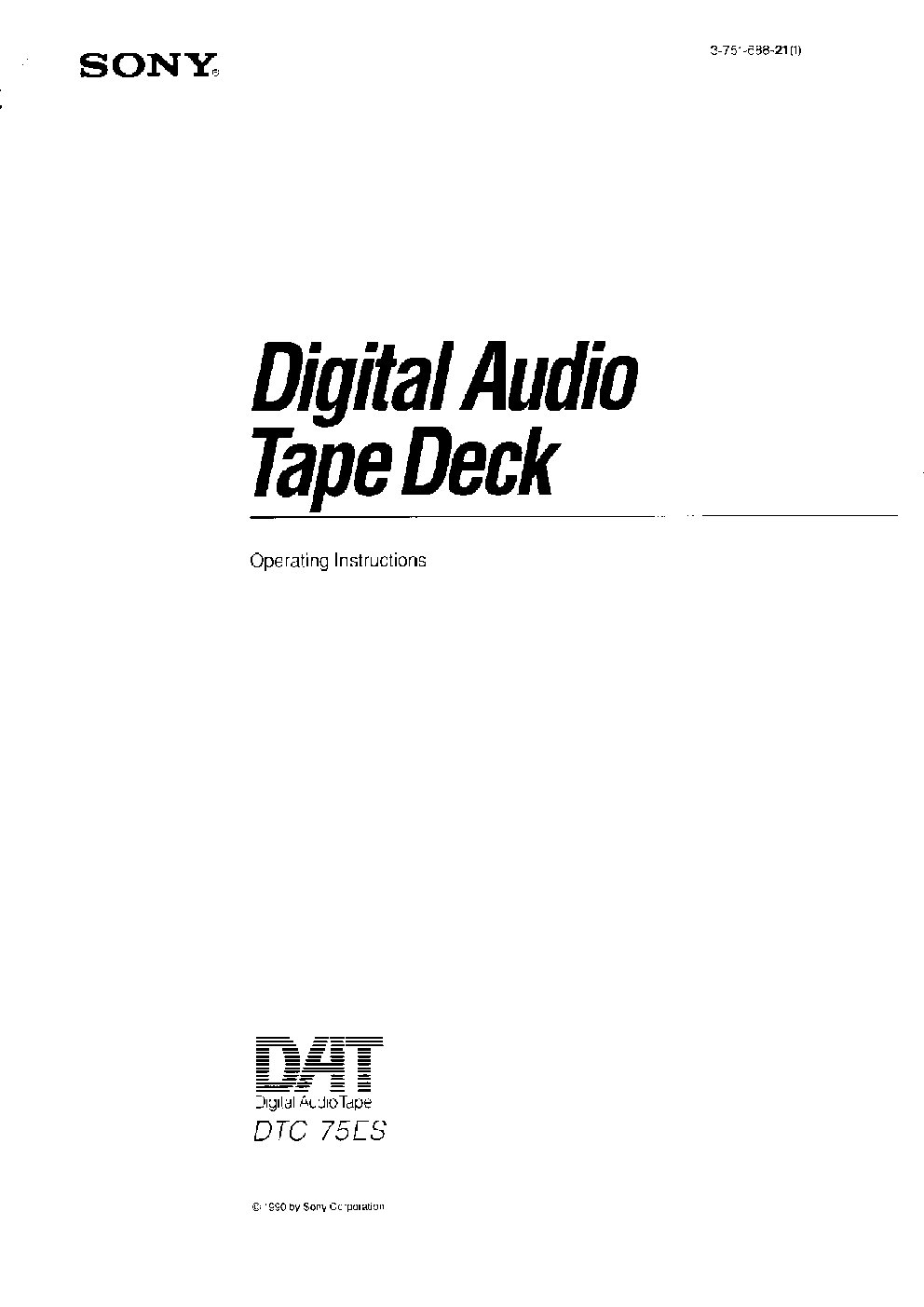 Sony DTC-75ES User Manual