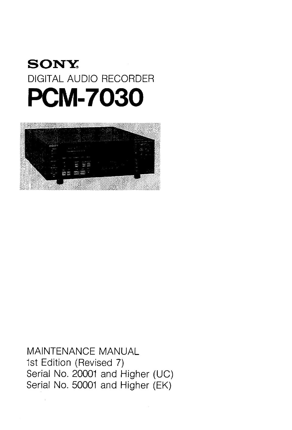 Sony PCM-7030 Service Manual