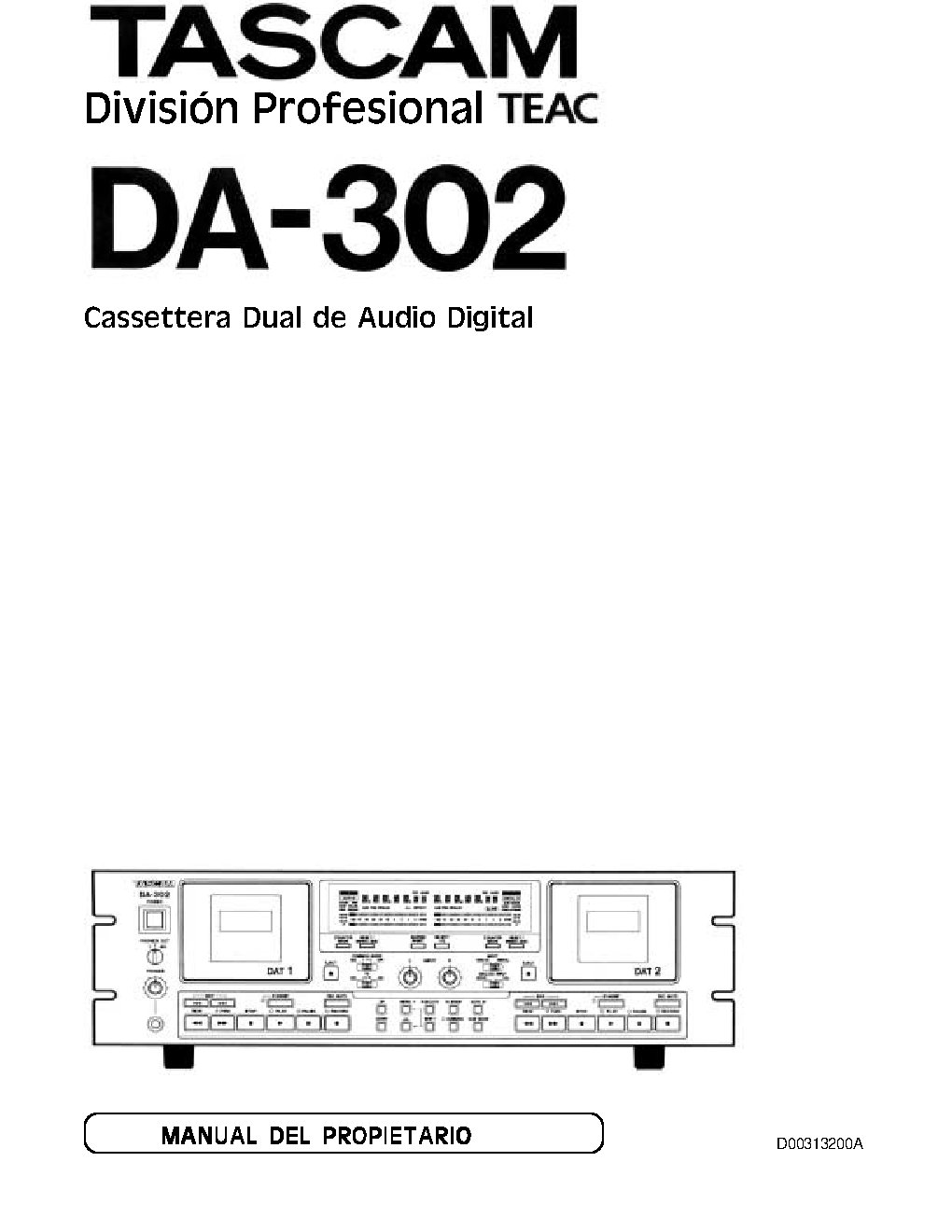 Tascam DA-302 User Manual
