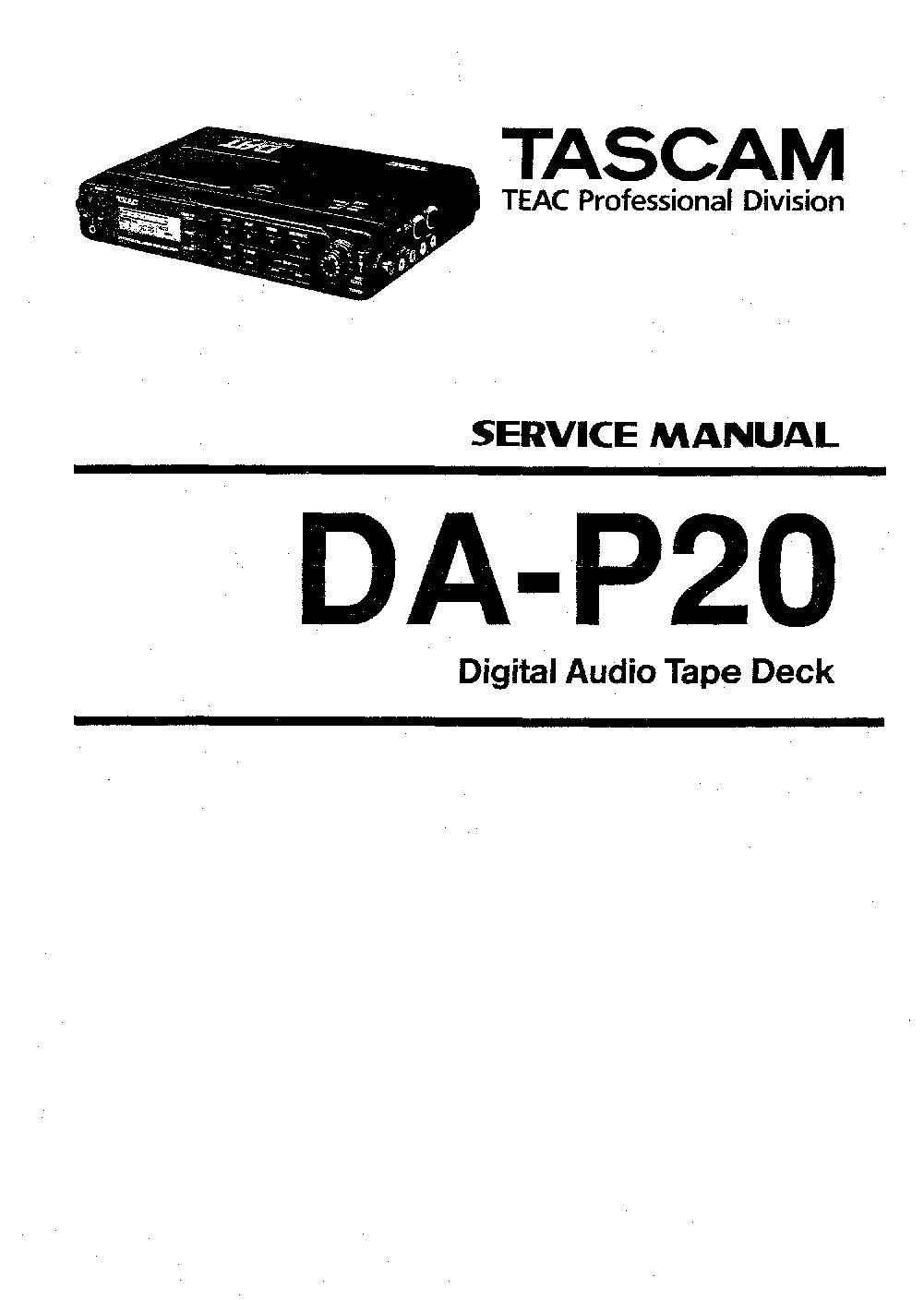 Teac DA-P20 Service Manual